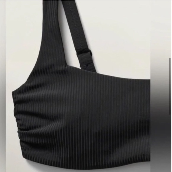 Athleta Power of She Black ribbed bikini top 34 B/C NWT $75 - Picture 6 of 7